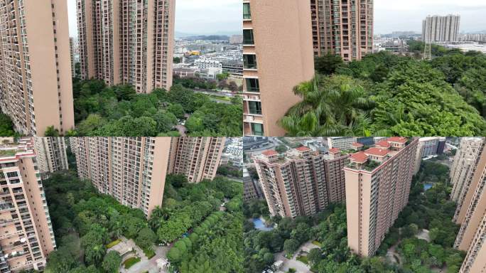 二手居民楼城市建筑绿植绿化圆领城市建设
