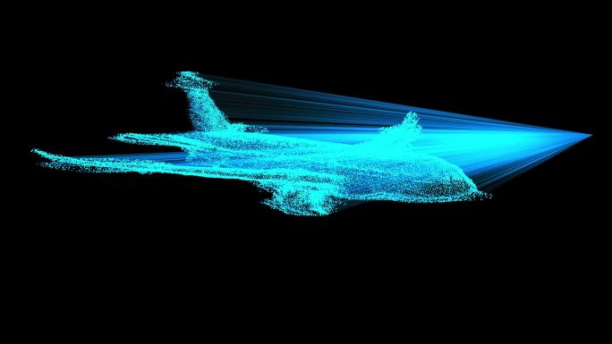 蓝色虚拟智慧数据科技飞机全息投影HUD