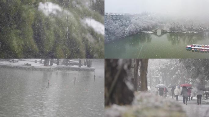 雪景，合肥包河公园赏雪，游客赏雪