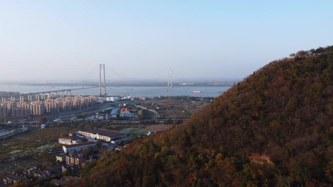 24南京栖霞山长江大桥航拍