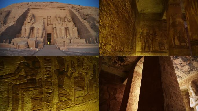 埃及阿布辛贝神庙壁画石刻