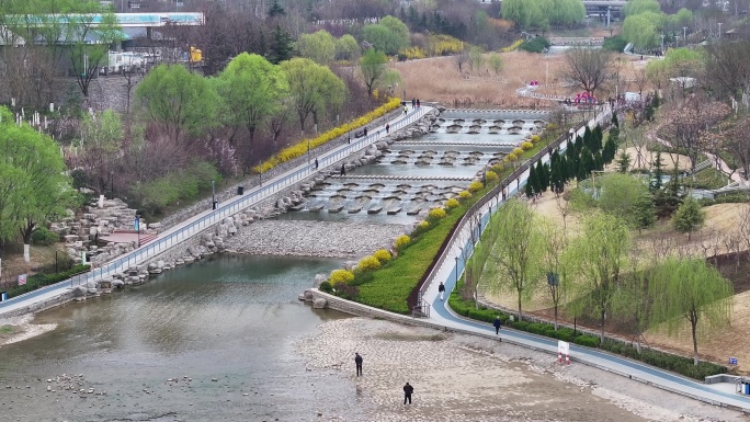 龙鼎滨水公园 济南 航拍 水库 公园