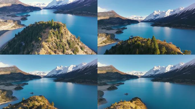 航拍西藏然乌湖