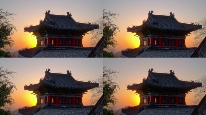 连云港花果山夕阳寺庙