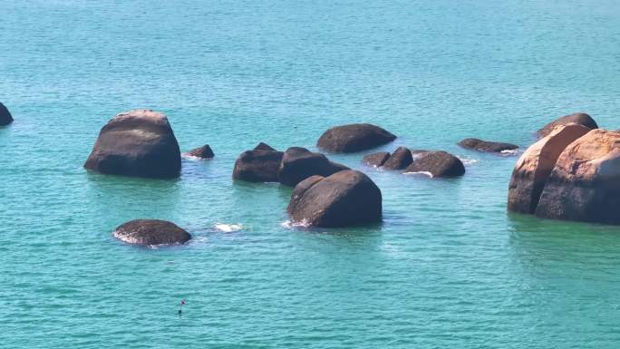 东海大海海边海水海浪沙滩海滩航拍风景唯美