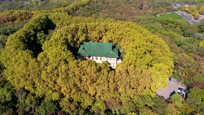 南京美龄宫钟山景区自然风光历史风景航拍