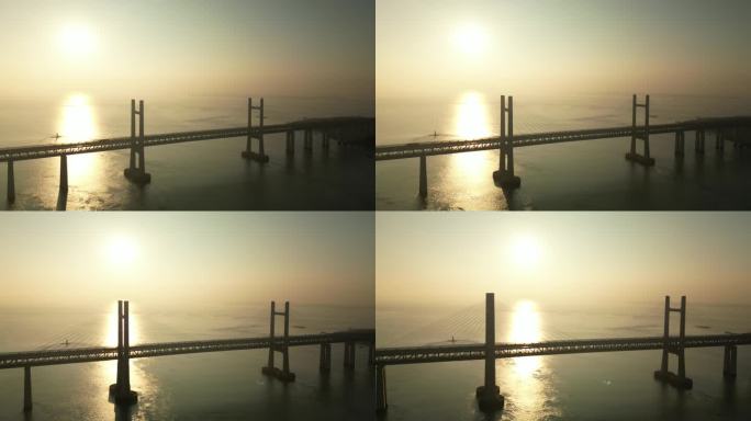 夕阳下的平潭大桥