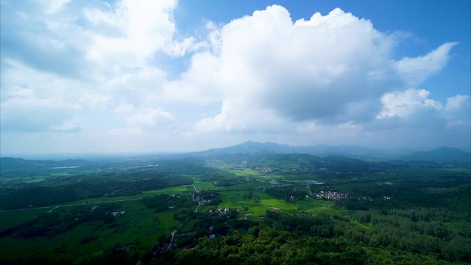 安徽最长大岩壁南陵笔架山天空光影延时航拍