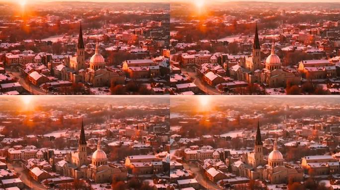 日落时分的美国宾夕法尼亚州伯利恒市中心