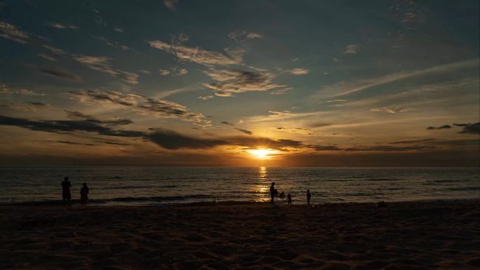 海滩夕阳延时