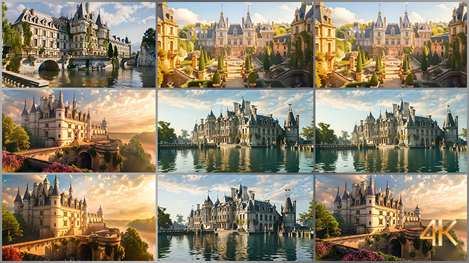 唯美古典欧洲中世纪城堡 浪漫法式童话世界