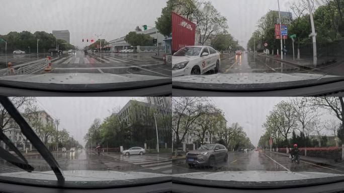 汽车下雨天行车视角 4K60帧高码率