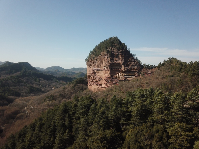 天水麦积山石窟航拍合集