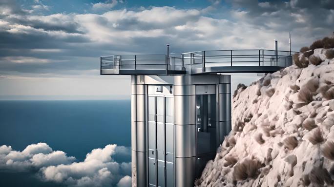 悬崖上的电梯科幻概念