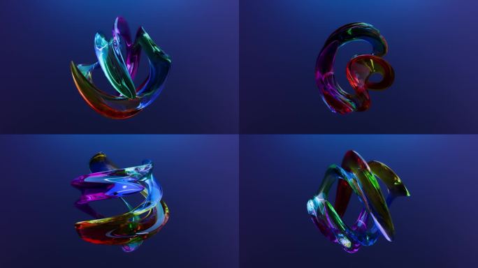 扭曲玻璃炫彩结晶体