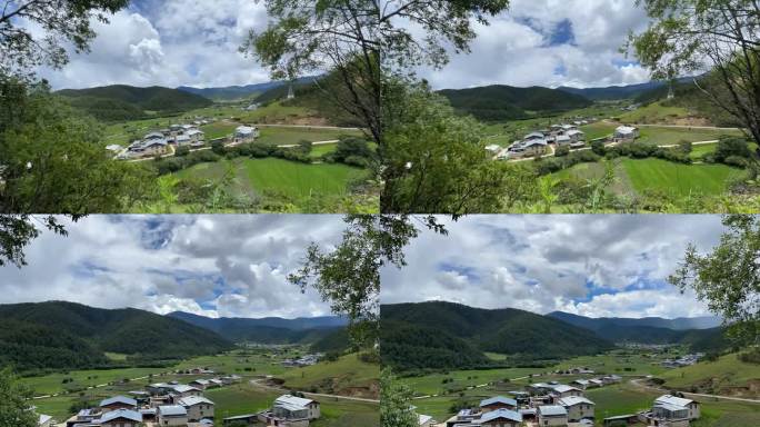 实拍香格里拉藏民村子房屋延时