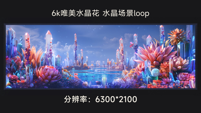 6k唯美水晶花 水晶场景loop