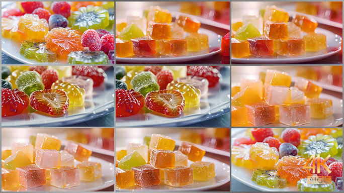 色彩缤纷的水果味软糖 富含真正果汁成分