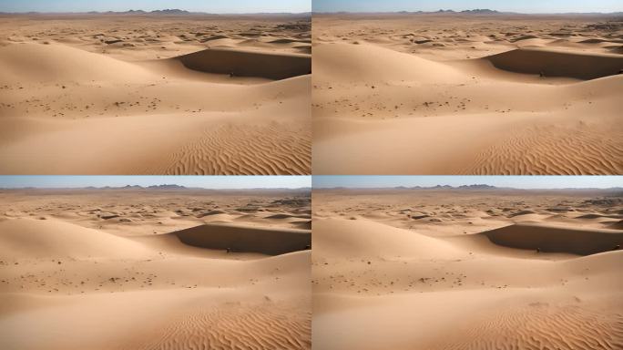 壮观的无人机镜头下的广阔美丽的沙丘