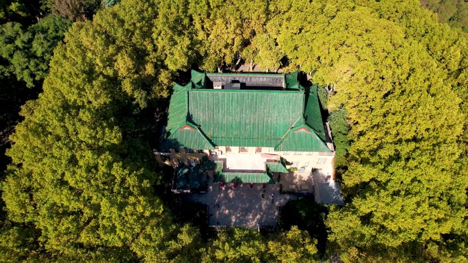 南京美龄宫钟山景区自然风光历史风景航拍