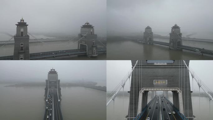 4K航拍扬州万福大桥