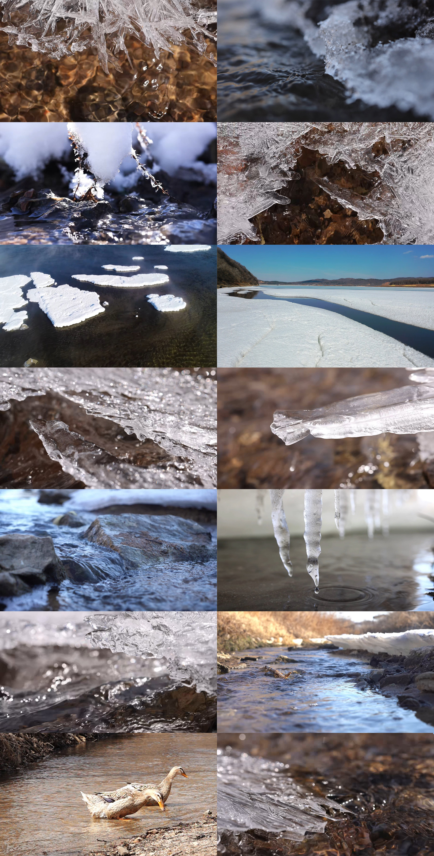 冰雪融化 东北冬季冰河美景实拍 慢镜延时