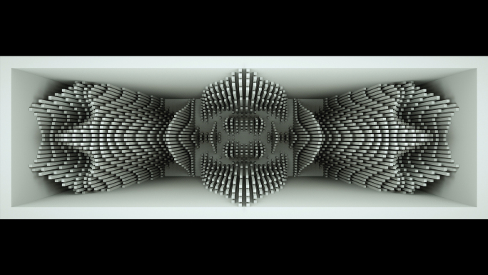 【裸眼3D】灰白空间几何立体矩阵抽象艺术