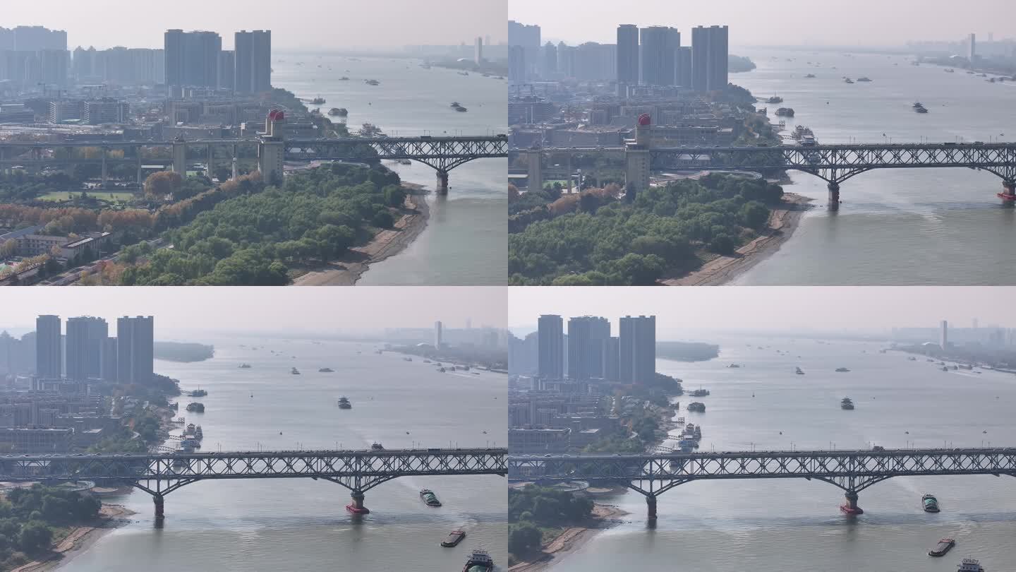 4K-Log-航拍南京长江大桥公园