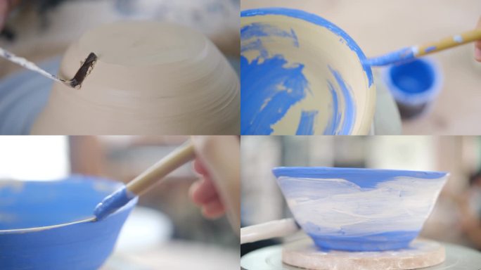 陶艺工作室 陶艺陶塑DIY体验 彩绘上色