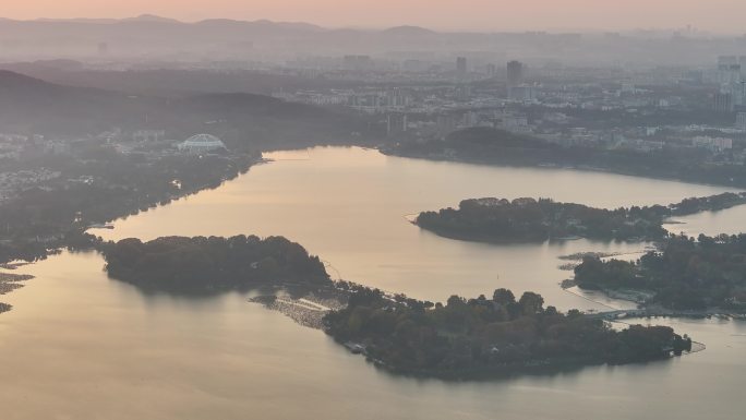 4K-log-航拍南京市玄武湖公园