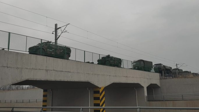 铁路运输 铁道 军车 军事火车 部队运送