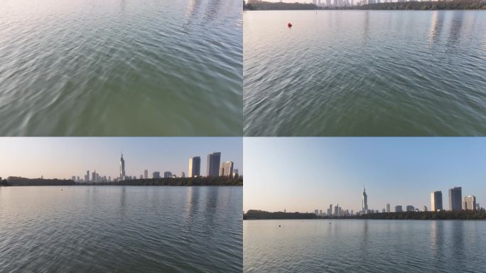 4K-log-航拍南京玄武湖、鼓楼区全景