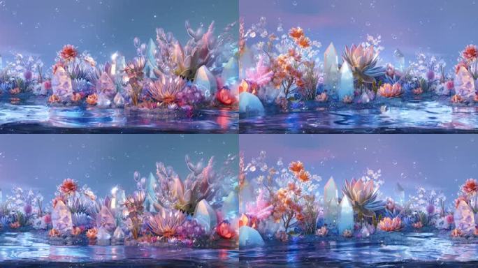 6k海底世界之水晶花景观loop