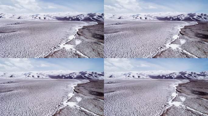 青海西宁拉脊山航拍雪景