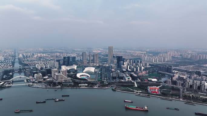上海前滩金色中环航拍