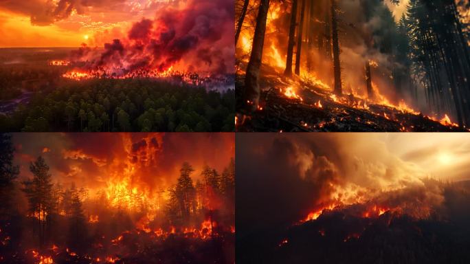 森林着火森林大火 灾难 人类灾难