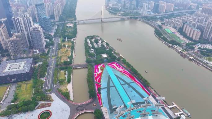 广州海心沙航拍天河体育中心天河区亚运会场
