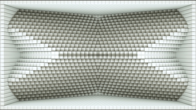 【裸眼3D】白色立体几何方块投影艺术光影