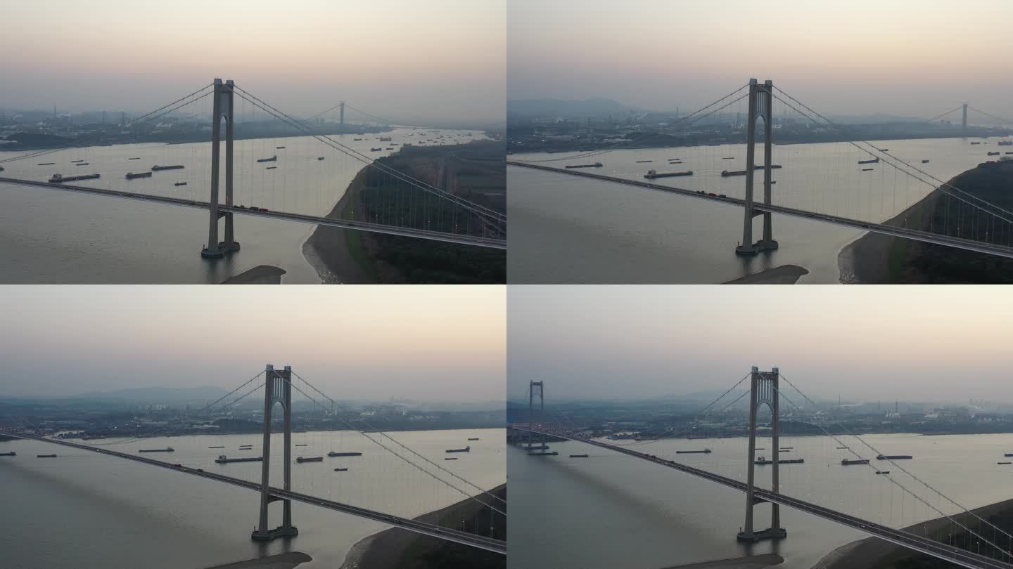 4K-log-航拍南京栖霞山长江大桥