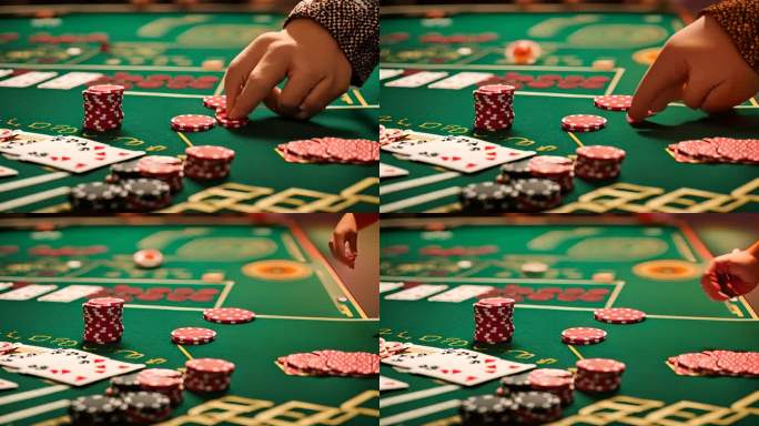 赌场赌博玩家，赌博轮盘扑克游戏桌