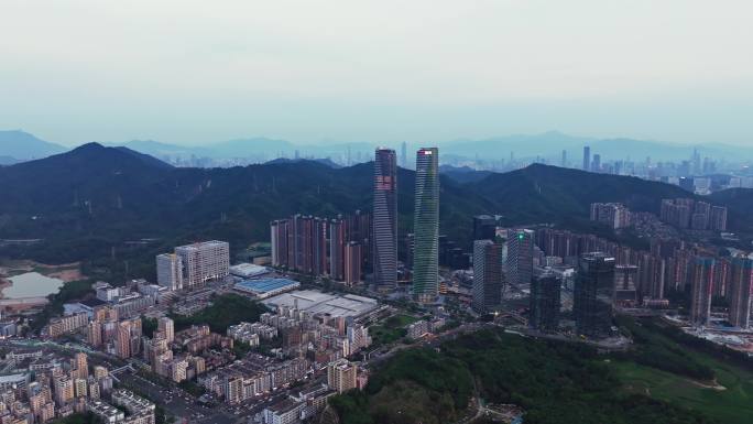 深圳龙岗双子塔拍摄 城市建筑 深圳地标
