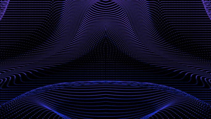 【4K时尚背景】紫蓝光线虚幻曲面光点暖场