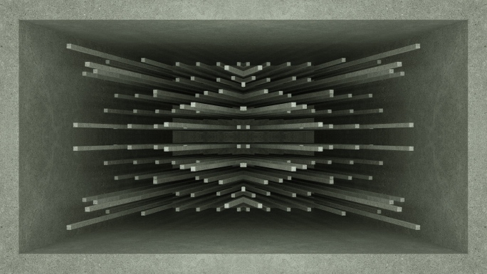 【裸眼3D】工业质感建筑空间射线方块矩阵