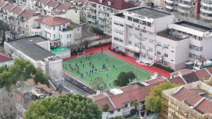 4K-Log-航拍上海向阳小学(北校区)