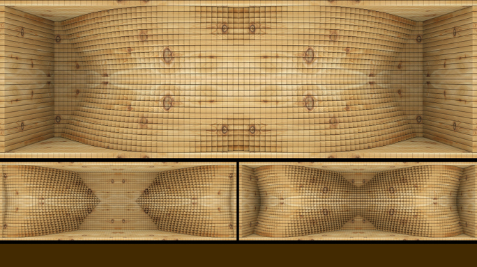 【裸眼3D】原木方块自然曲线空间矩阵艺术