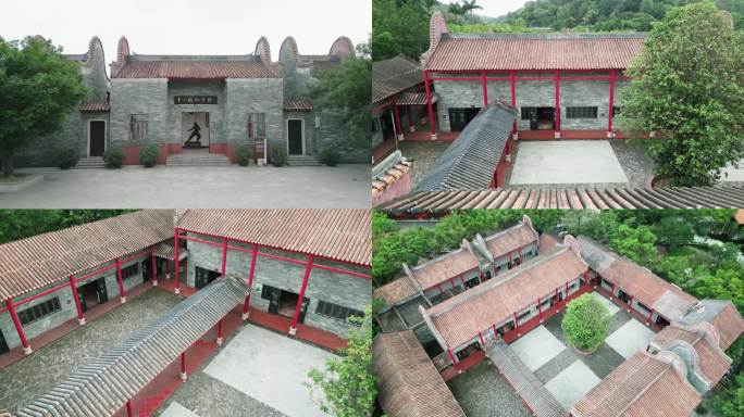 佛山顺德均安李小龙纪念馆全景航拍