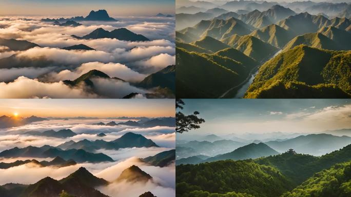中国大好河山日出云海风景视频