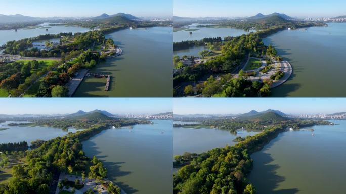 徐州云龙湖日出朝阳秋季风景城市风光航拍