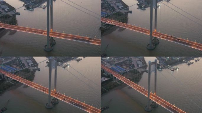 4K-log-航拍南京栖霞山长江大桥