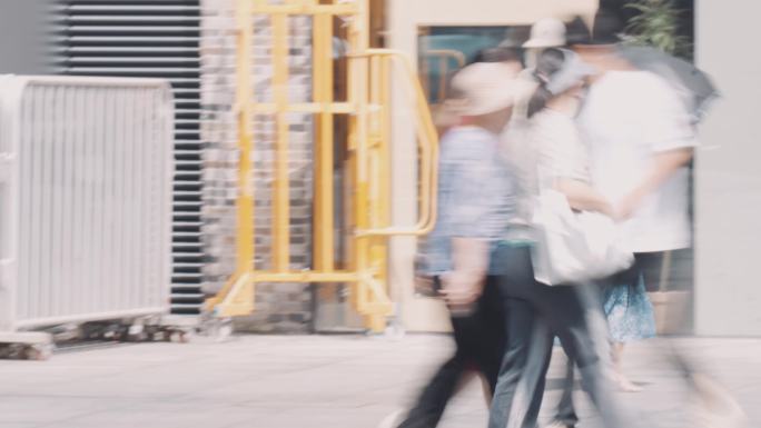 杭州湖滨银泰 街道行人人流 人来人往